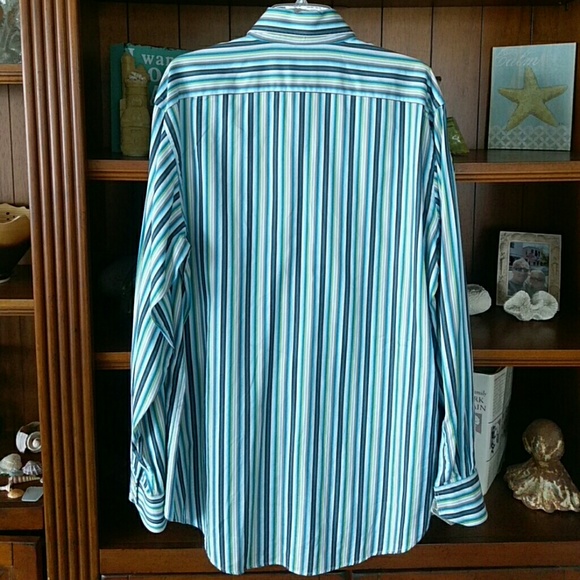 Thomas Dean Striped shirt with contrast cuff - Picture 2 of 6